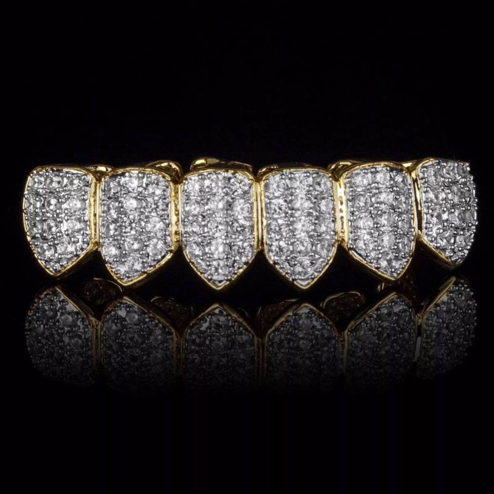 18K Gold Micro Iced Out Grill Bottom Grillz
